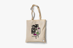 Tote Bag "Black Calligraphy Faces" | BookBuzz.Store