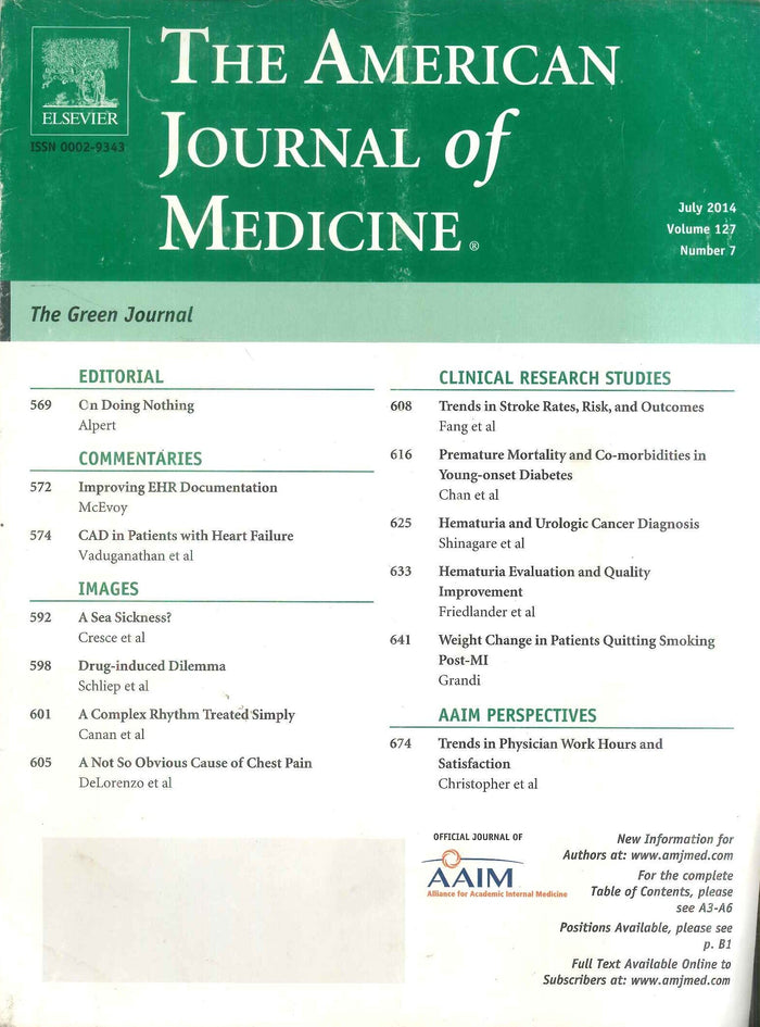 The American Journal of Medicine June 2014 V 127 Number 7