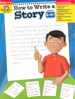How to Write A Story Grades 4-6+ Evan Moor Educational Publishers Children | BookBuzz.Store