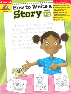 How to Write A Story Grades 1-3 Evan Moor Educational Publishers Children | BookBuzz.Store